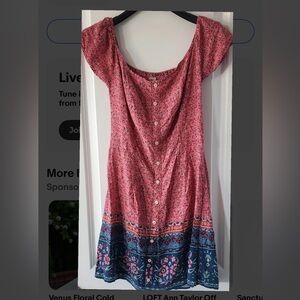ISO (XL)Hollister Pink and Blue Floral Dress